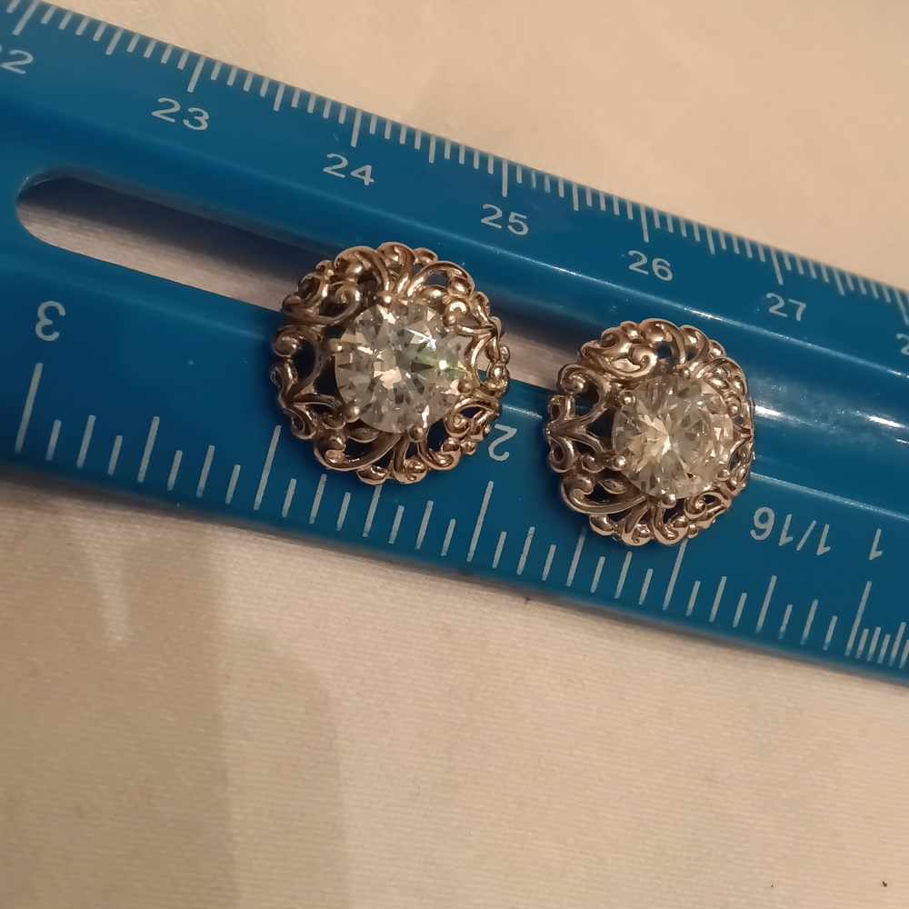 Elegant Silver Stud Earrings 925 Sterling